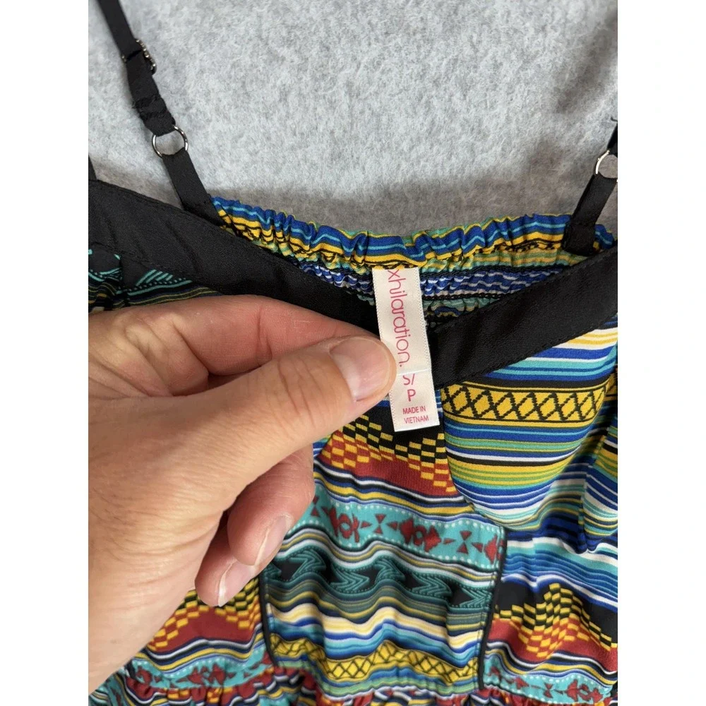Xhilaration Dress Womens Small Striped Spaghetti Strap Boho Adjustable Sundress
